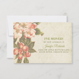 Cartão RSVP Vintage Apple Blossom Acabou de se mover