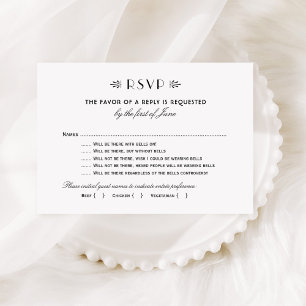 Cartão RSVP Vintage Art Deco Casamento Engraçado Com Sinos Lig