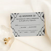 Vintage Black and Silver Art Deco Casamento