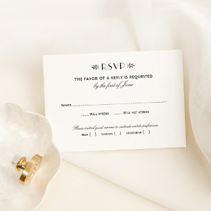 Cartão RSVP Vintage Black and White Art Deco Weding