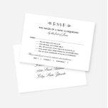 Cartão RSVP Vintage Black Art Deco Casamento Engraçado Com Sin<br><div class="desc">Os cartões de resposta de casamento de estilo Vintage apresentam fontes elegantes e glamourosas do estilo de deco de arte, um esquema clássico de cores preto e branco e texto que pode ser personalizado para suas necessidades específicas. Esta versão inclui a data de vencimento da resposta, uma redação única engraçada...</div>