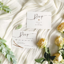 Cartão RSVP Vintage Boho Autumn Wedding