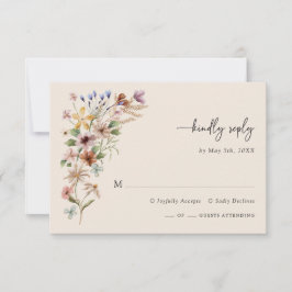 Cartão RSVP Vintage Boho Flor Silvestre