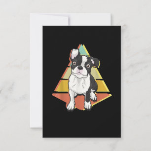 Cartão RSVP Vintage Boston Terrier Dog Retro Afetou Boston