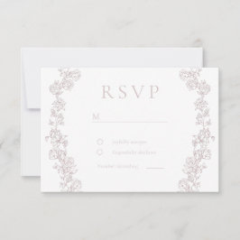 Cartão RSVP Vintage Chinoiserie Floral Wreath Wedding