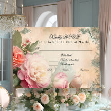Vintage, Elegante francês Floral Diário Casamento