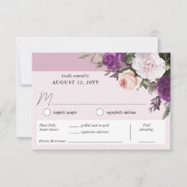 Cartão RSVP Vintage Floral Jante Casamento