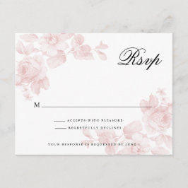 Cartão RSVP Vintage Floral Rosa Pink Weding
