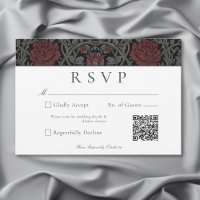 Vintage Gothic Moody Botanical Weding QR