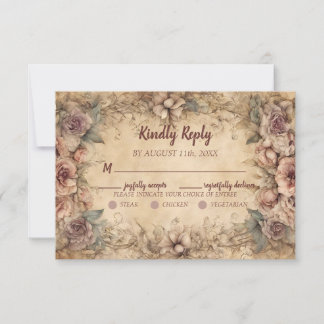 Cartão RSVP Vintage Italy Wedding
