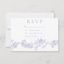 Cartão RSVP Vintage Lilac Floral Wedding