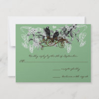 Vintage Love Birds White Flowers