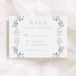Cartão RSVP Vintage Modern Elegance Floral Wedding