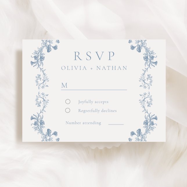 Cartão RSVP Vintage Modern Elegance Floral Wedding (Criador carregado)