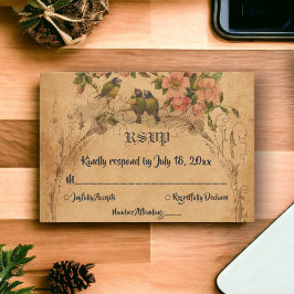 Cartão RSVP Vintage Retro Arte Antiga Deco Casamento Russo