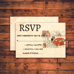 Cartão RSVP Vintage Retro Funny Bride Groom 50 Rustic Weding<br><div class="desc">Este convite de casamento retrô vintage é adequado para um casamento moderno. O antigo design minimalista apresenta a Vintage Retro Funny Noiva Groom 50 Rustic Wedtic RSVP Card</div>