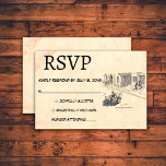 Cartão RSVP Vintage Retro Funny Comic Casal Casamento Russo<br><div class="desc">Esta placa de RSVP de casamento retro-humorística vintage é adequada para um casamento moderno. O antigo design minimalista apresenta a Vintage Retro Funny Comic Casal Rustic Wedtic RSVP Card</div>