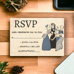 Cartão RSVP Vintage Retro Funny Noivado Ring Rustic Casamento<br><div class="desc">Este convite de casamento retrô vintage é adequado para um casamento moderno. O antigo design minimalista apresenta Vintage Retro Funny Noivado Ring Rustic Wedtic RSVP Card Vintage</div>
