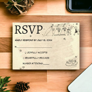 Cartão RSVP Vintage Retro Old Bride Bridesmaids Casamento Russ