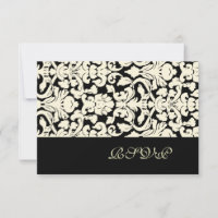 Vintage + Romântico Damask RSVP/diy cor+fonte