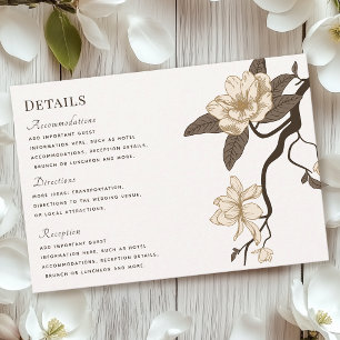 Cartão RSVP Vintage Rustic Magnolia Detalhes Do Casamento