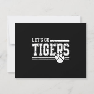 Cartão RSVP Vintage Tigers School Sports Name Retro