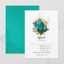 Vintage Turquoise e Dourado Casamento