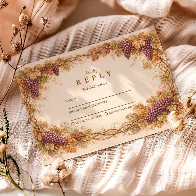 Cartão RSVP Vintage Vineyard Graduation Party (Criador carregado)