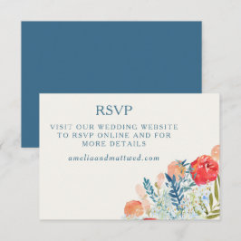 Cartão RSVP Vintage Watercolor Florals Boho