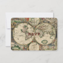 Vintage World Map Viagem Theme Wedding