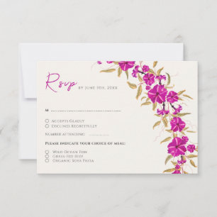 Cartão RSVP Violeta Flor de Jardim de Trombeta Selvagem Casame