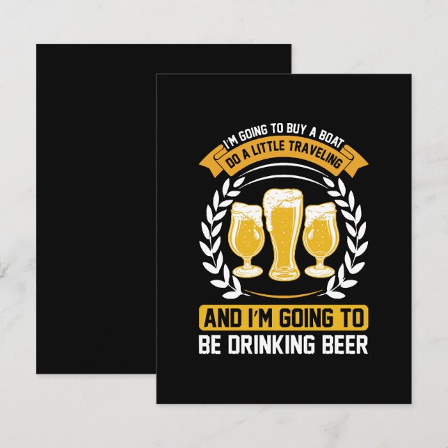 Cartão RSVP Vou estar bebendo cerveja (Frente/Verso)