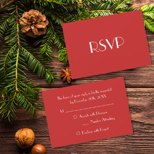 Cartão RSVP VP de Férias Vermelhas do Natal Moderno Personaliz