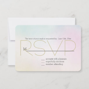 Cartão RSVP VRSVP de Coluna Azul Cor-de-rosa Amarelo
