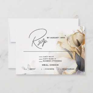 Cartão RSVP Watercolor Boho Calla Lily Floral