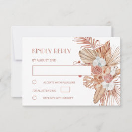 Cartão RSVP Watercolor Boho Wedding