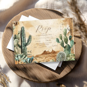 Cartão RSVP Watercolor Boho Western