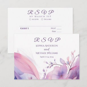 Cartão RSVP Watercolor Cherry Blossoms-RSVP-Casamento-