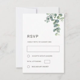 Cartão RSVP Watercolor Eucalyptus Leaves Wedding