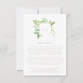 Cartão RSVP Watercolor Greenery Leaf Wreath