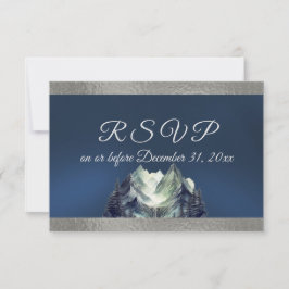 Cartão RSVP Watercolor Mountain & Ribbon