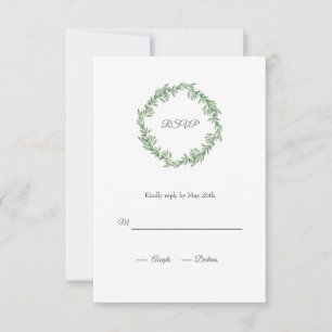 Cartão RSVP Watercolor Rosemary Wreath