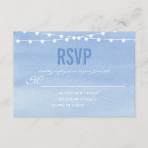 Cartão RSVP Watercolor String Luzes Casamento