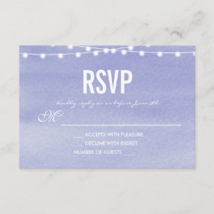 Cartão RSVP Watercolor String Luzes Casamento