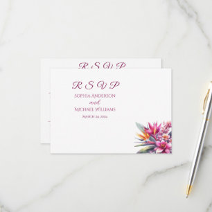 Cartão RSVP Watercolor Tropical Bliss-RSVP-Casamento- Cartão-p