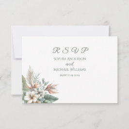 Cartão RSVP Watercolor Tropical Elegance-Wedding-