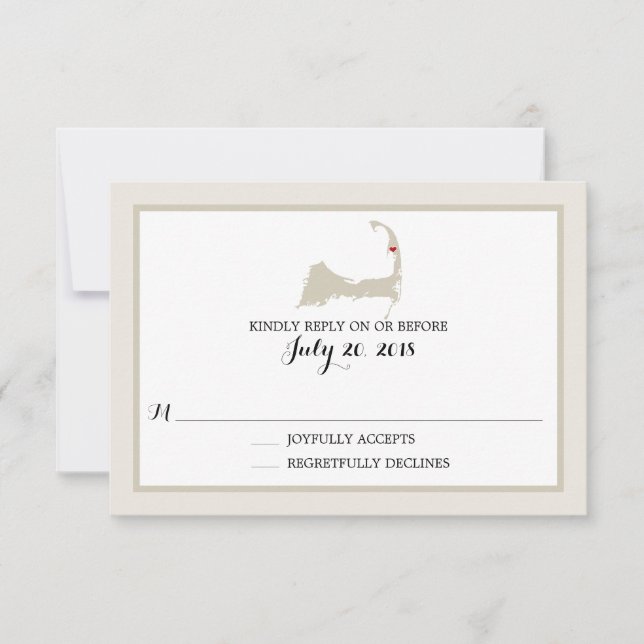 Cartão RSVP WellFrota Cape Cod | VP de Casamento (Frente)