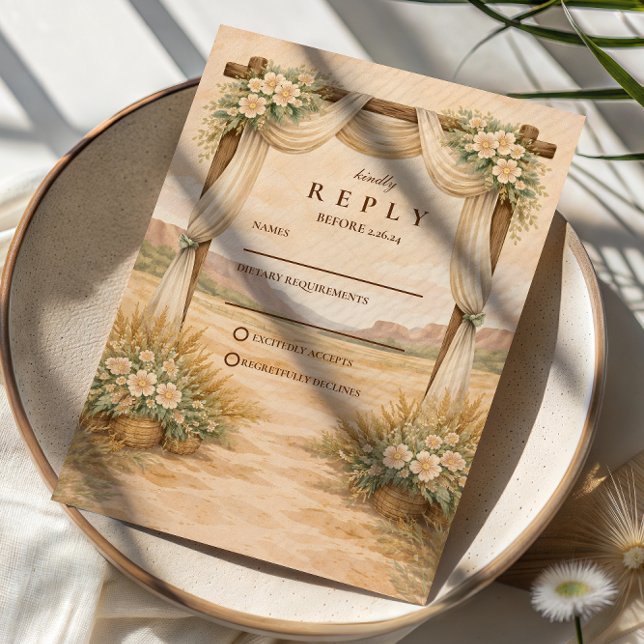 Cartão RSVP Western Desert Arch Wedding (Criador carregado)