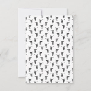 Cartão RSVP Western Texas Longhorn Bull CUSTOM COR