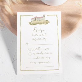 Cartão RSVP Whimsical Hand Drawn Europe Castelo de Ljubljana